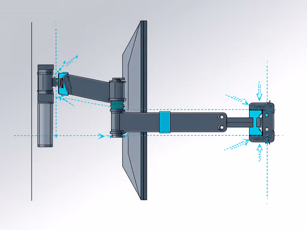 ultrawide monitor arm lever physics diagram