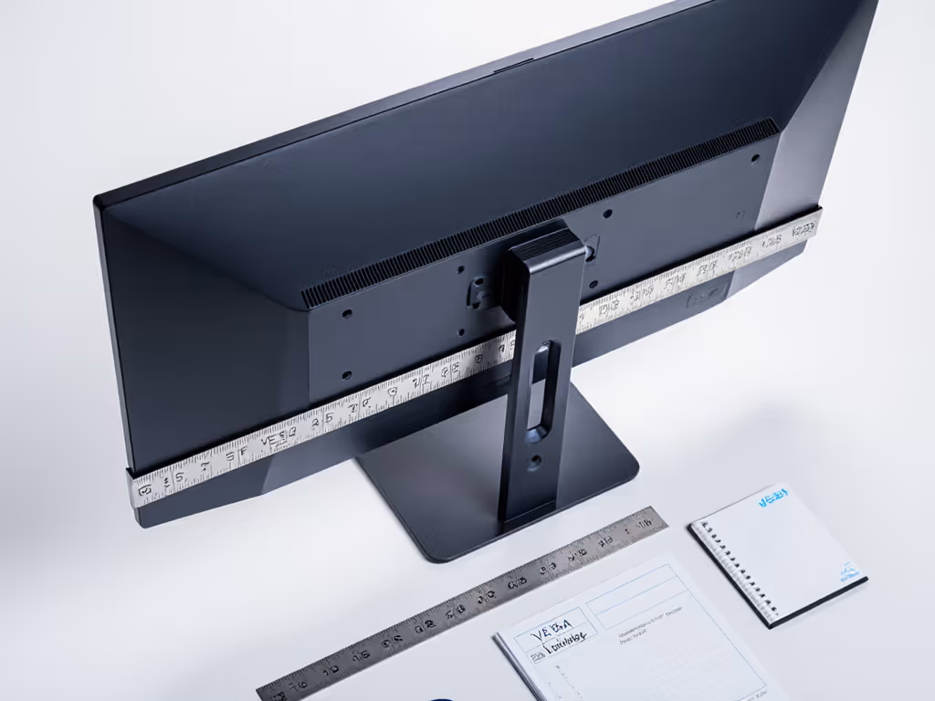 measuring vesa pattern with ruler and monitor