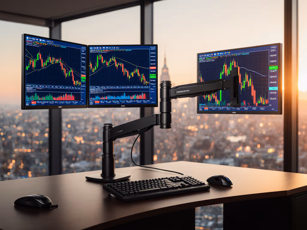 Financial Workstation Setup: Zero-Sag Monitor Arms