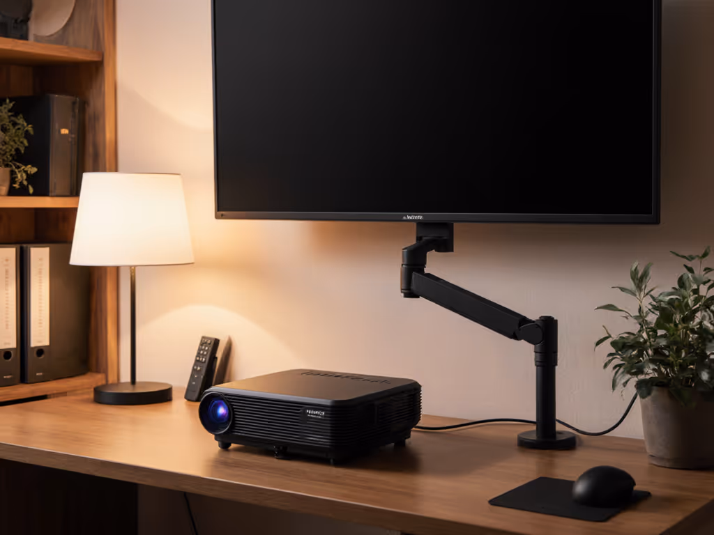Ergonomic Projector-Monitor Hybrid Setup for Limited Desks